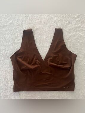 Calvin Klein Nude Brown Seamless V Neck /Back Smoothing Bralette Espresso Bra